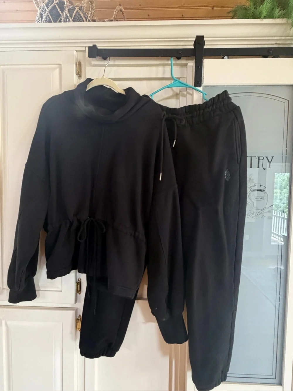 Free people Black Women's Hooded Sweatshirt & Jogger Set